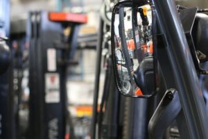 Rear View Mirror on Forklift